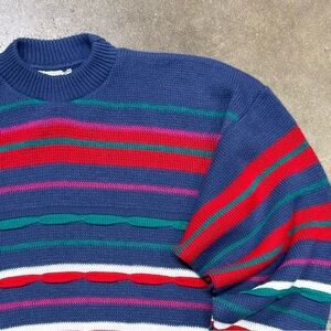 Cabin Creek 90s Coogi Style 3D Knit Textured Sweater Vintage Retro USA